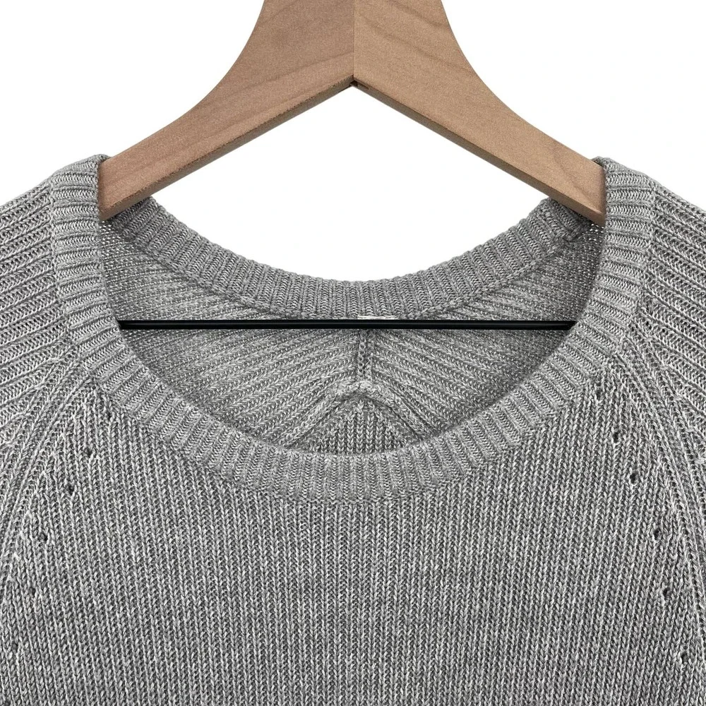 Lululemon Cabin Yogi Long Sleeve Pullover Sweater Heathered Grey Crewneck Size 0
